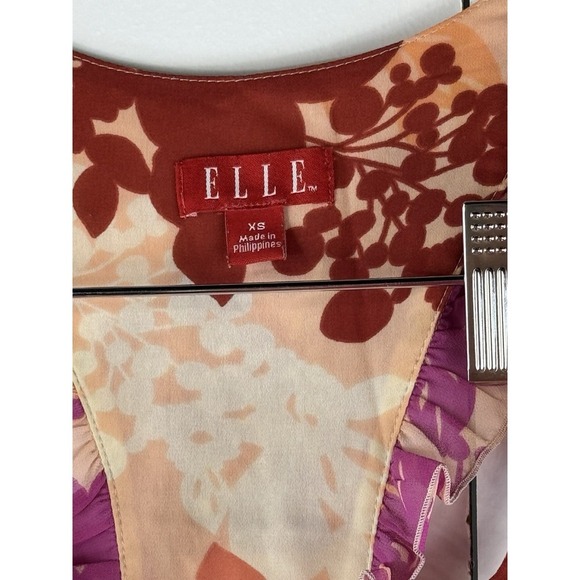 Elle Floral Dress Sleeveless Orange Pink Red Party Casual Sun Dress xs - Picture 5 of 7